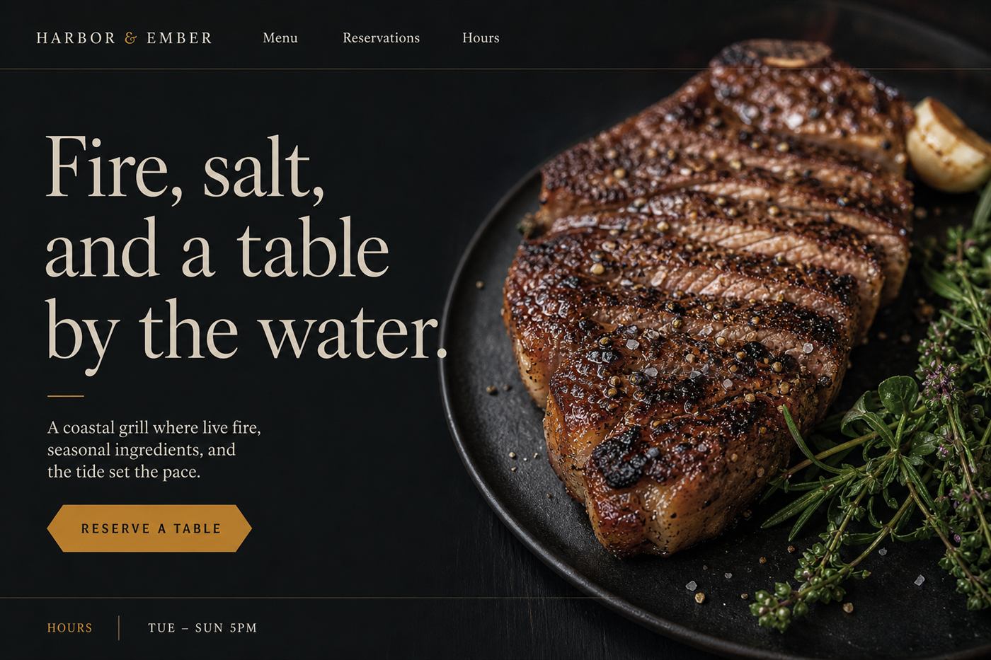 Custom restaurant website