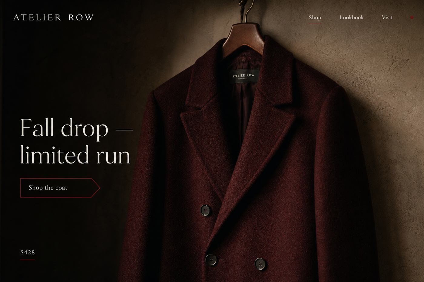 Atelier Row — custom Retail website