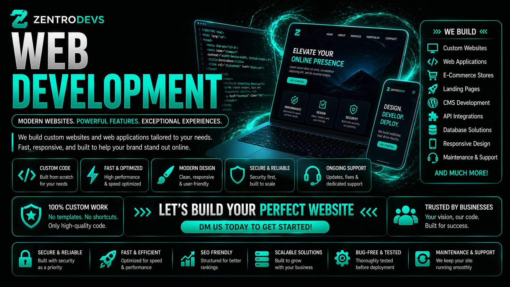 Web development service banner